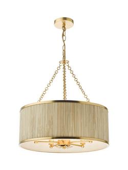 Där Fenella 5 Arm Pendant Ceiling Light, Gold, Gold