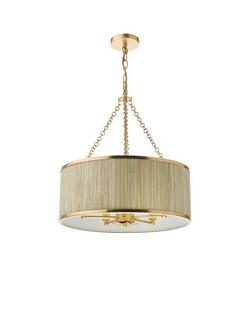 Där Fenella 5 Arm Pendant Ceiling Light, Gold - view 2, Gold