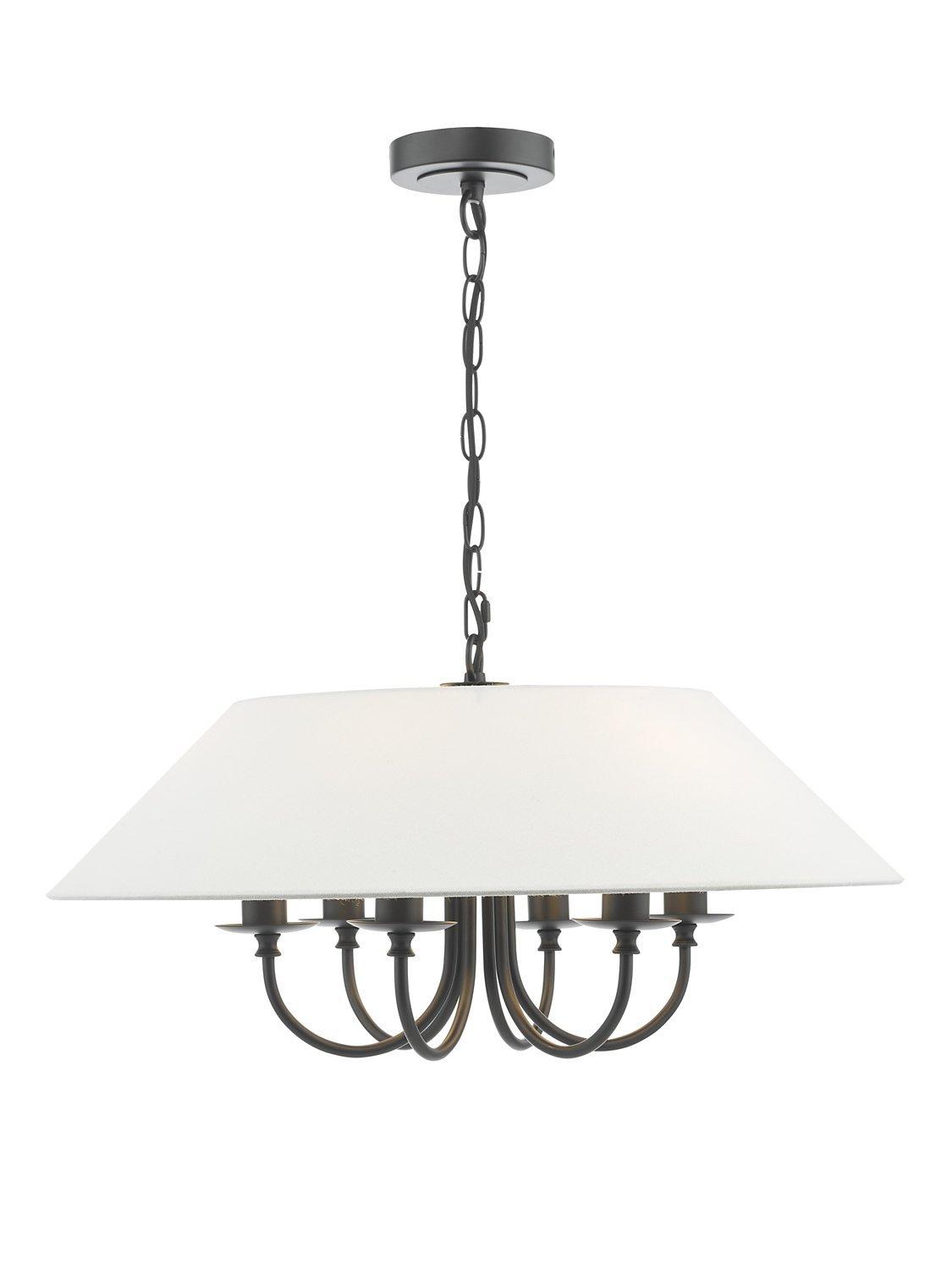 Där Sivan 6 Arm Pendant Ceiling Light, Black