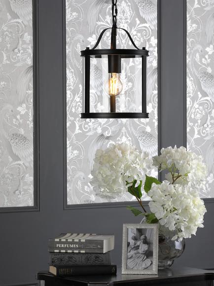 Laura Ashley Harrington Pendant Ceiling Light, Black, Black