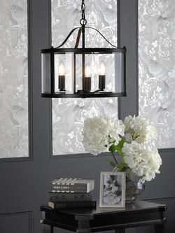 Laura Ashley Harrington 3 Arm Pendant Ceiling Light, Black, Black