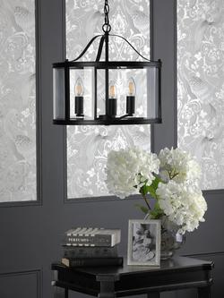 Laura Ashley Harrington 3 Arm Pendant Ceiling Light, Black - view 2, Black