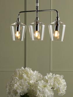 Laura Ashley Ockley 3 Pendant Bar Ceiling Light, Chrome, Chrome