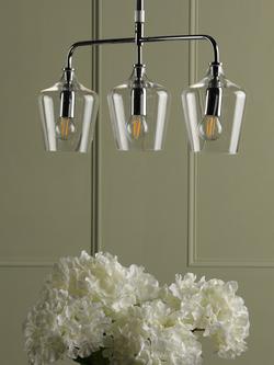 Laura Ashley Ockley 3 Pendant Bar Ceiling Light, Chrome - view 2, Chrome