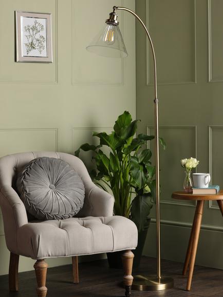 Laura Ashley Isaac Floor Lamp, Brass - view 2, Brass
