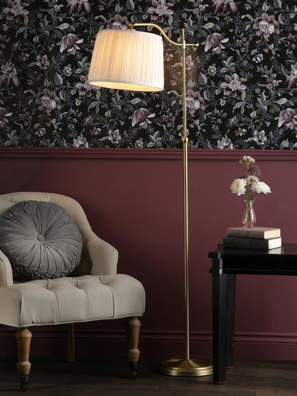 Laura Ashley Hemsley Task Floor Lamp, Gold, Gold