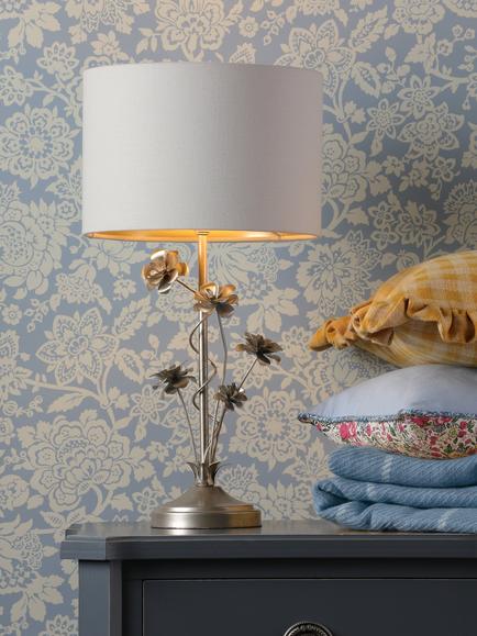 Laura Ashley Lyndale Table Lamp, Silver, Silver
