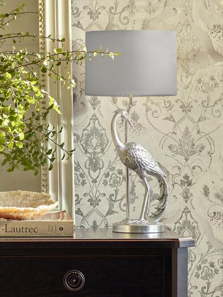 Laura Ashley Tregaron Stalk Table Lamp, Silver, Silver