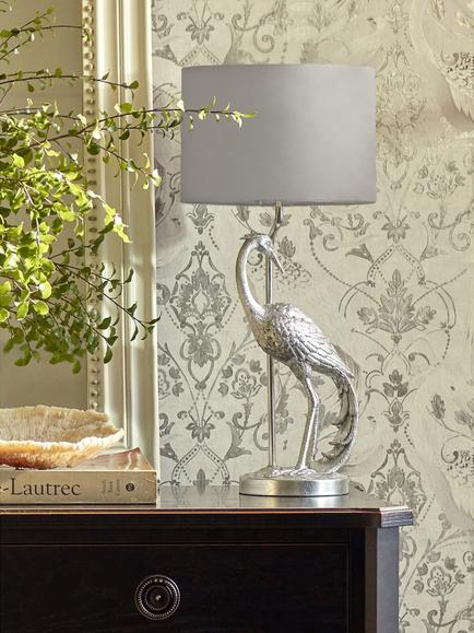 Laura Ashley Tregaron Stalk Table Lamp, Silver - view 2, Silver