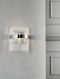 Laura Ashley Alexa Wall Light, Polished Nickel, Clear/Polished Nickel
