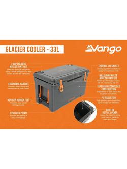 Vango Glacier 33L Cooler Box, Grey - view 2, Grey