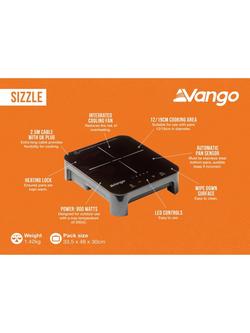 Vango Sizzle Induction Hob, Grey - view 2, Grey
