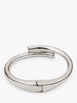 UNOde50 Meeting Point Hinged Bangle, Silver - view 2, Silver