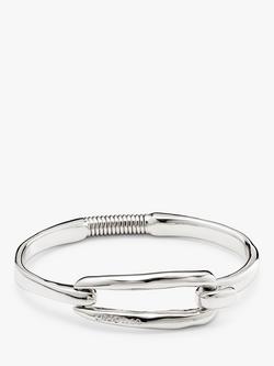 UNOde50 Elongated Clasp Bangle, Silver, Silver
