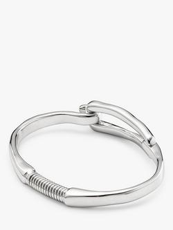 UNOde50 Elongated Clasp Bangle, Silver - view 2, Silver