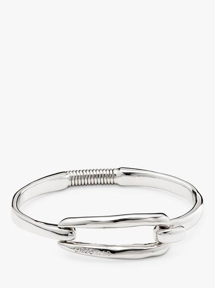 UNOde50 Elongated Clasp Bangle, Silver, Silver