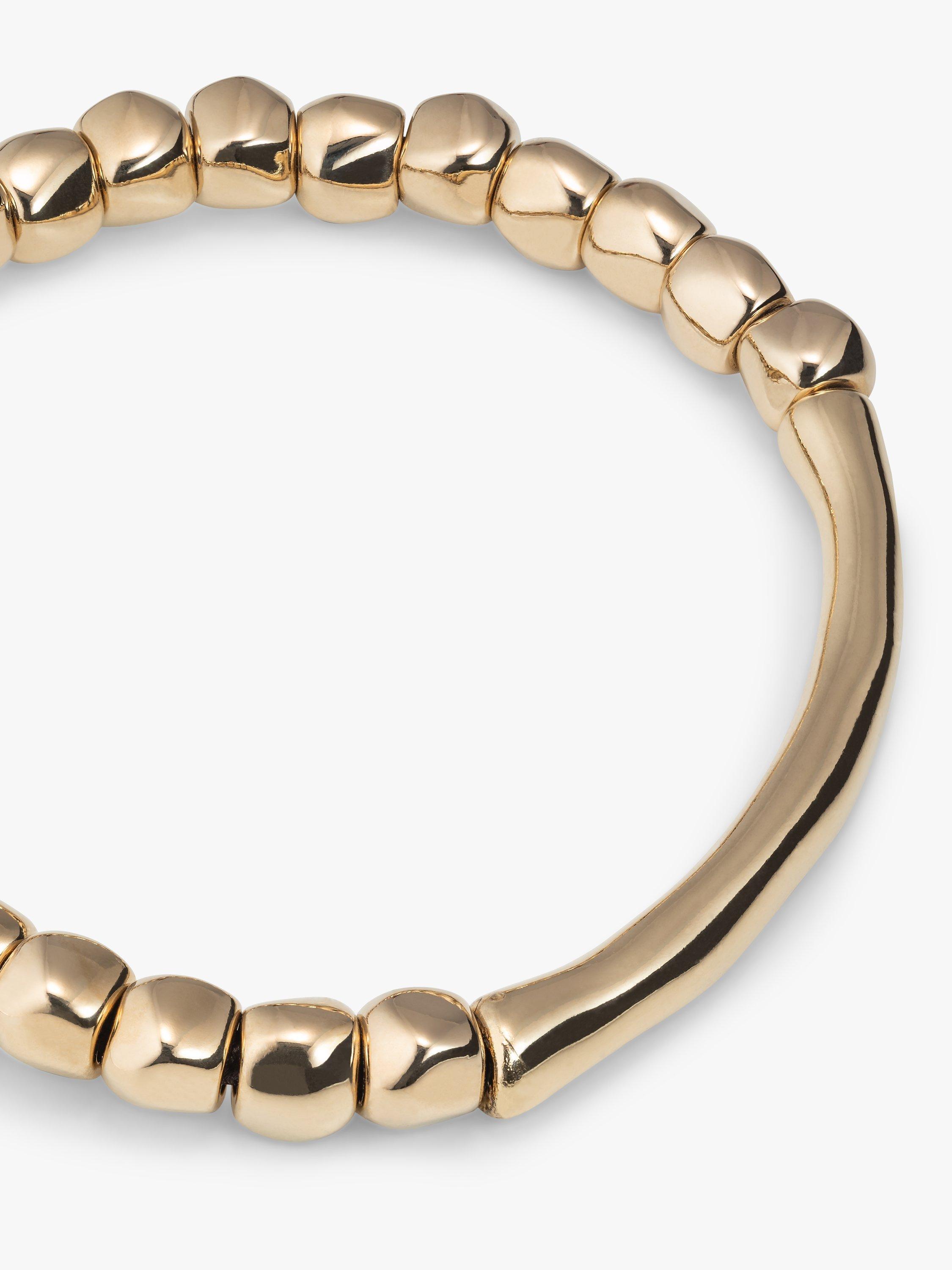 Product image 3 of 5, which shows UNOde50 Beaded Tube Bracelet, Gold