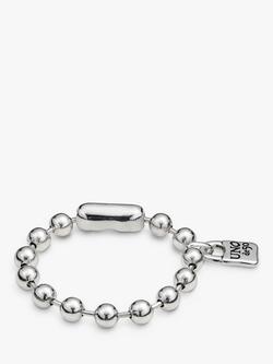 UNOde50 Unisex Padlock Beaded Bracelet, Silver, Silver