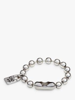 UNOde50 Unisex Padlock Beaded Bracelet, Silver - view 2, Silver