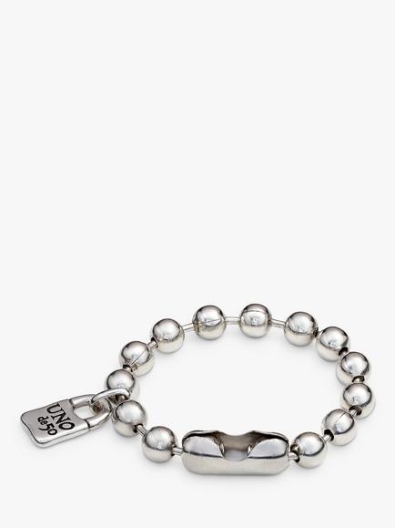 UNOde50 Unisex Padlock Beaded Bracelet, Silver - view 2, Silver