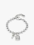 UNOde50 Beaded Charm Bracelet, Silver