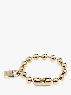 UNOde50 Unisex Padlock Beaded Bracelet, Gold - view 2, Gold