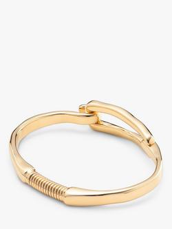 UNOde50 Elongated Clasp Bangle, Gold - view 2, Gold