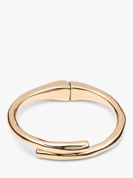 UNOde50 Meeting Point Hinged Bangle, Gold, Gold
