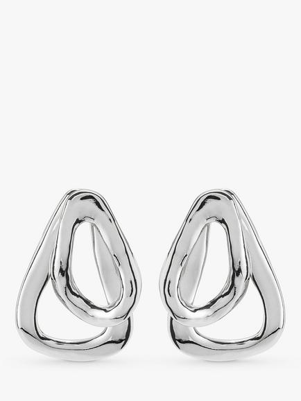 UNOde50 Irregular Drop Earrings, Silver