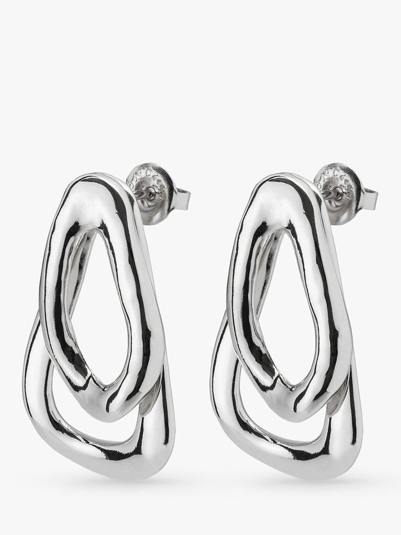 Product image 2 of 4, which shows UNOde50 Irregular Drop Earrings, Silver