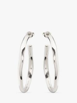 UNOde50 Irregular Hoop Earrings, Silver