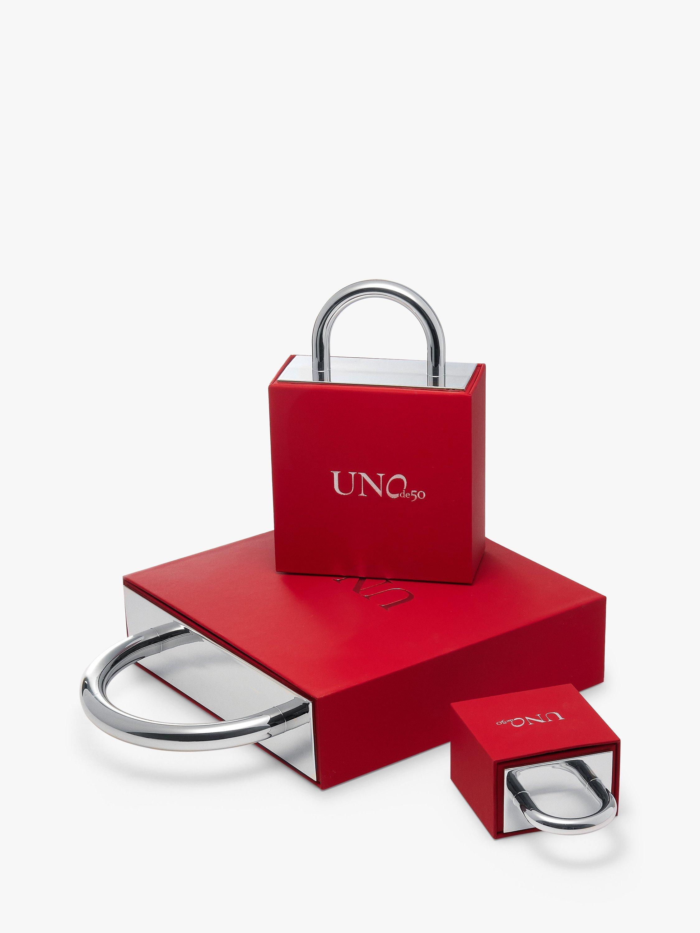 Product image 4 of 4, which shows UNOde50 Love Collection Nailed Heart Drop Earrings, Silver