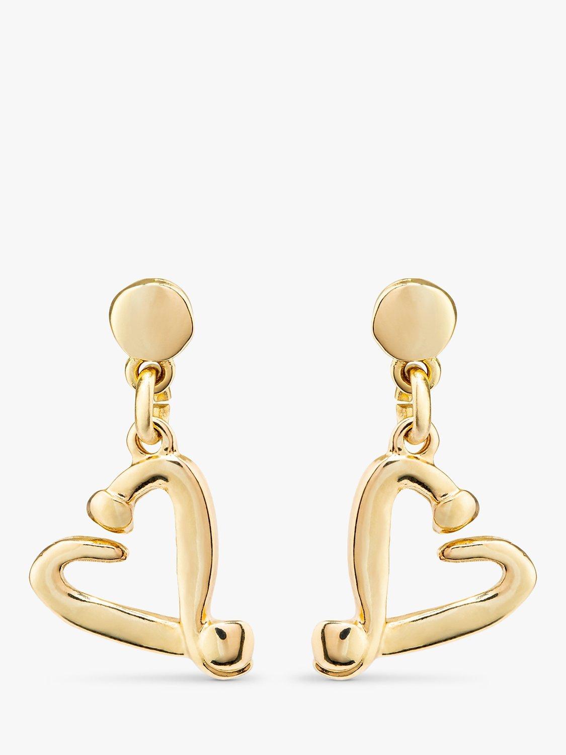 Product image 1 of 4, which shows UNOde50 Love Collection Nailed Heart Drop Earrings, Gold