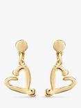 UNOde50 Love Collection Nailed Heart Drop Earrings, Gold