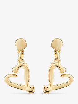 UNOde50 Love Collection Nailed Heart Drop Earrings, Gold