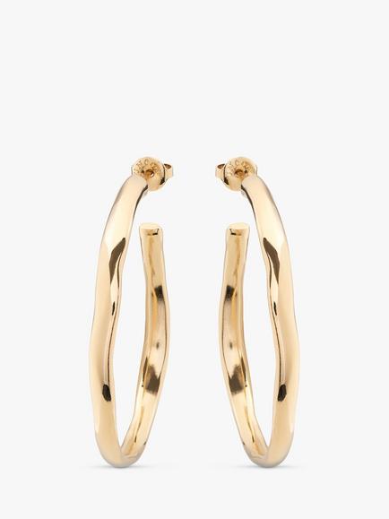 UNOde50 Irregular Hoop Earrings, Gold