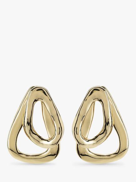 UNOde50 Irregular Drop Earrings, Gold