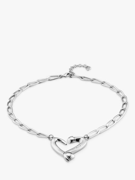 UNOde50 Nails and Hearts Link Collar Necklace - view 2, Silver