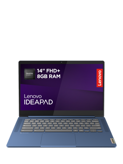 Lenovo IdeaPad Slim 3 Chromebook Laptop, MediaTek Processor, 8GB RAM, 128GB eMMC, 14" Full HD, Abyss Blue, Abyss Blue