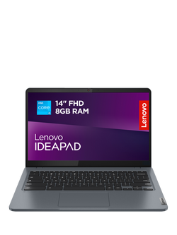 Lenovo IdeaPad Slim 3 Chromebook Plus Laptop, Intel Core i3 Processor, 8GB RAM, 256GB eMMC, 14" Full HD, Storm Grey, Storm Grey