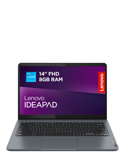 Lenovo IdeaPad Slim 3 Chromebook Plus Laptop, Intel Core i3 Processor, 8GB RAM, 256GB eMMC, 14" Full HD, Storm Grey, Storm Grey