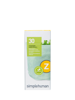 Simplehuman Compostable Bin Liners, Code Z, Pack of 30, White