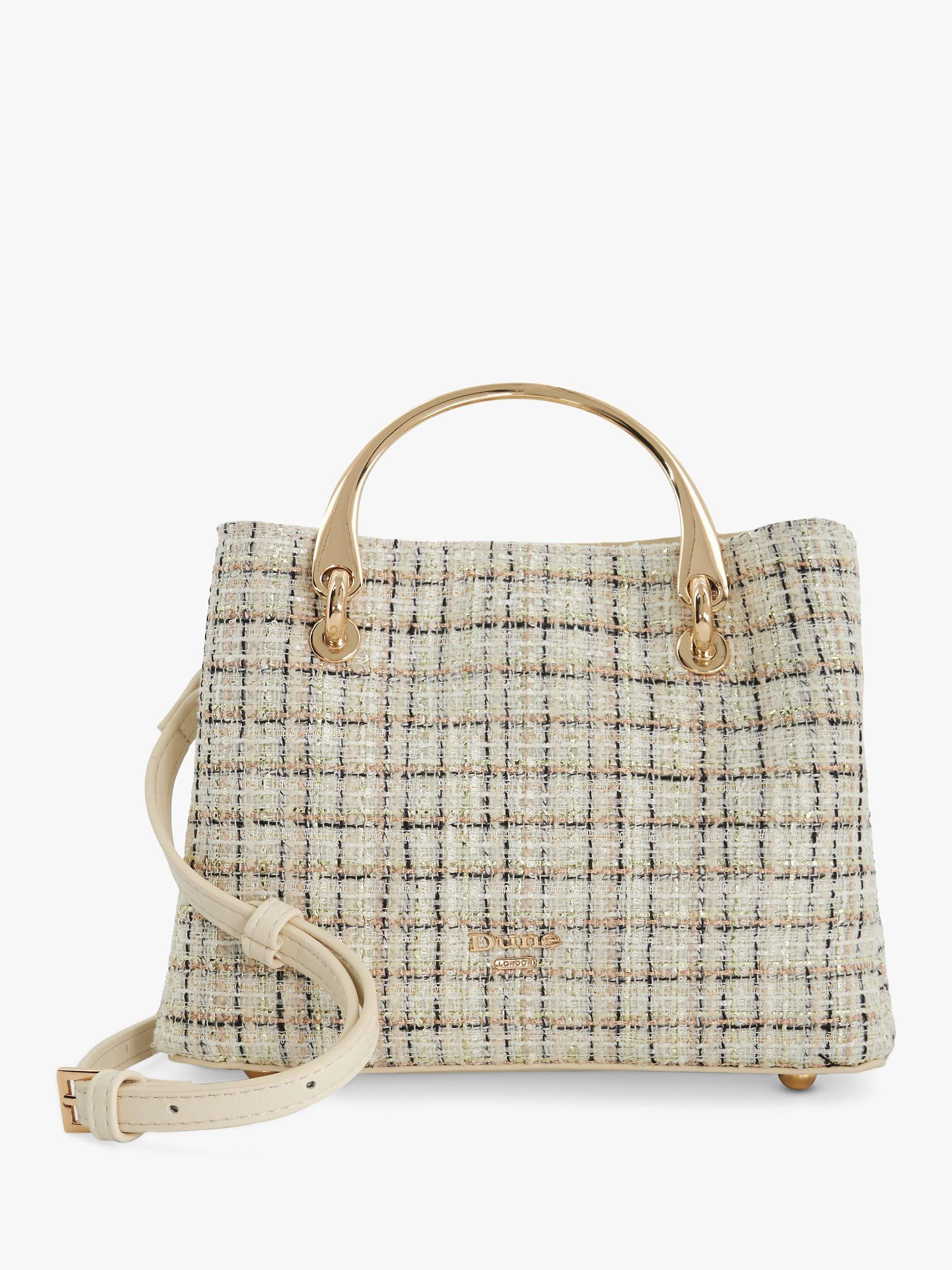 Dune Dinkydorrien Mini Metal Handle Clutch Bag, Cream