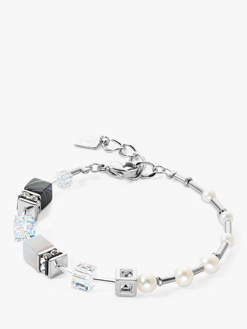 Product image 1 of 2, which shows COEUR DE LION Freshwater Pearl and Semi-Precious Stone Bracelet, Silver/Multi