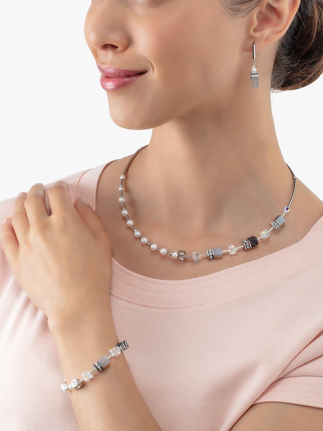 Product image 2 of 2, which shows COEUR DE LION Freshwater Pearl and Semi-Precious Stone Bracelet, Silver/Multi
