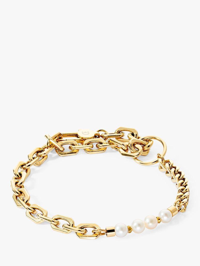 Product image 1 of 2, which shows COEUR DE LION Freshwater Pearl Chain Bracelet, Gold/White