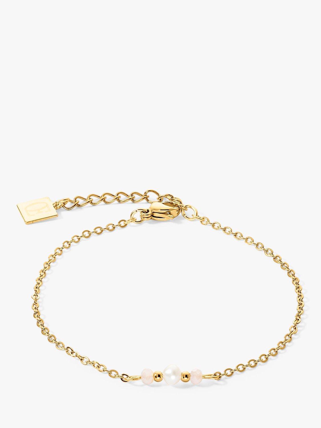 Product image 1 of 2, which shows COEUR DE LION Freshwater Pearl Chain Bracelet, Gold/White