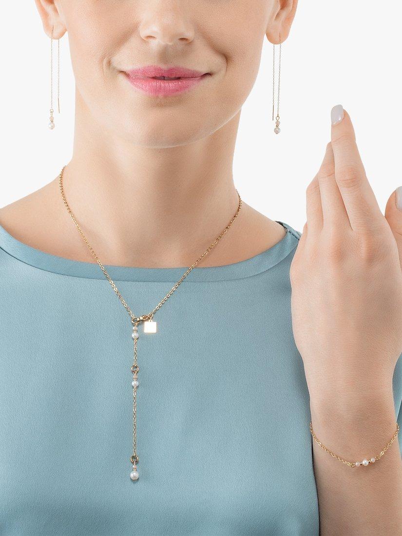Product image 2 of 2, which shows COEUR DE LION Freshwater Pearl Chain Bracelet, Gold/White