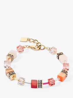 COEUR DE LION Cube Bead Bracelet, Red/Multi, Red/Multi