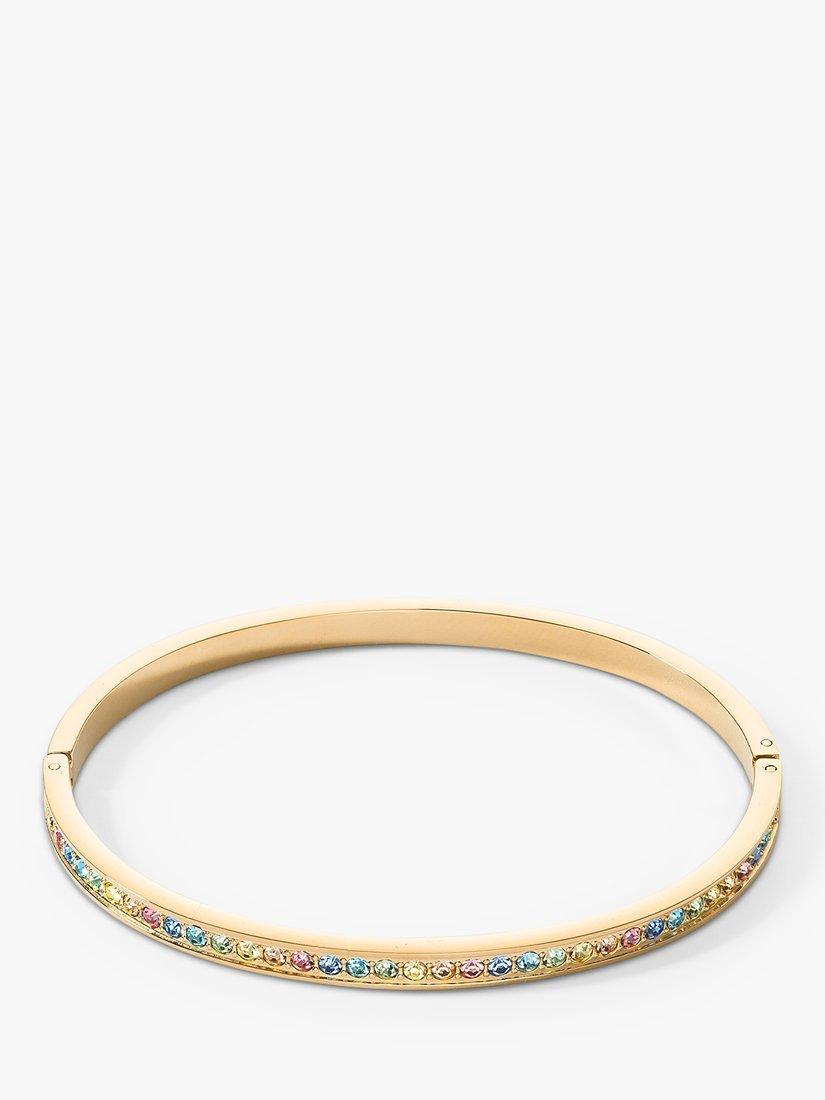 Product image 1 of 2, which shows COEUR DE LION Glass Crystal Bangle, Gold/Multi